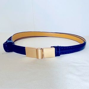 Women’s/Kids Navy Blue, Adjustable Belt with Gold Clasp